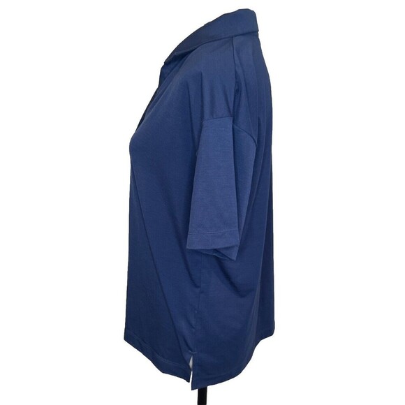 MERCER+METTLE Women's BLUE Stretch Moisture Wick Jersey Polo Sz M - Picture 5 of 9